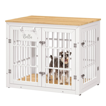 YODOLLA 32'' Dog Crate Furniture for Medium Breed, White