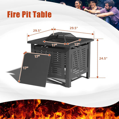 YODOLLA 30 Inch Fire Pit Table, Black