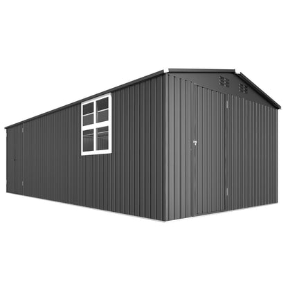 YODOLLA 20' x 10' Outdoor Storage Shed Large Metal Sheds with Windows Utility Tool Storage