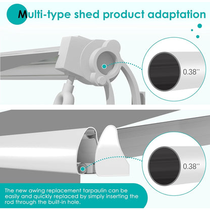 YODOLLA 8.2x6.5FT Retractable Awning Replacement Sunshade Canopy