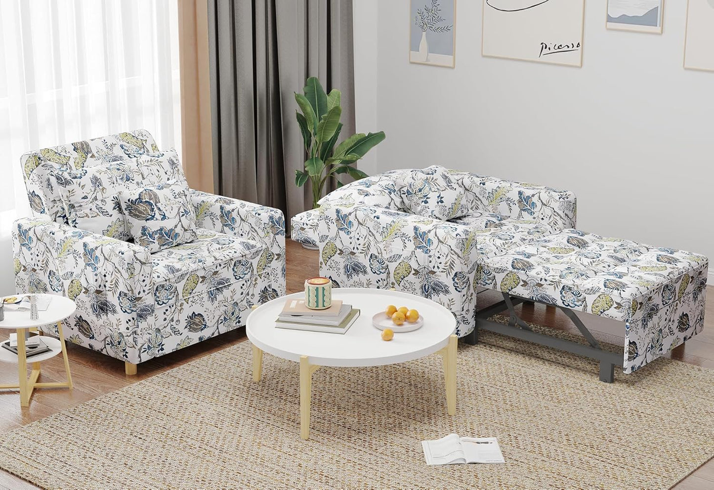 YODOLLA 3 in 1 Chair Bed Sleeper for Adults, Floral