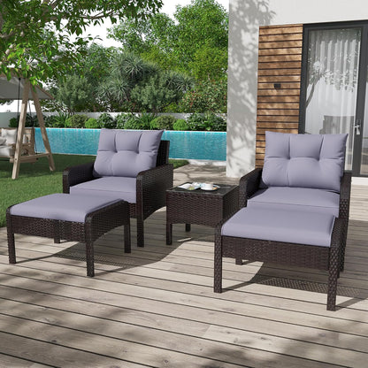 YODOLLA Outdoor 5 Pieces Patio Furniture Set, Grey