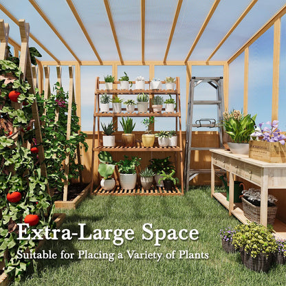 YODOLLA 6x10 FT Wood Greenhouse for Outdoors