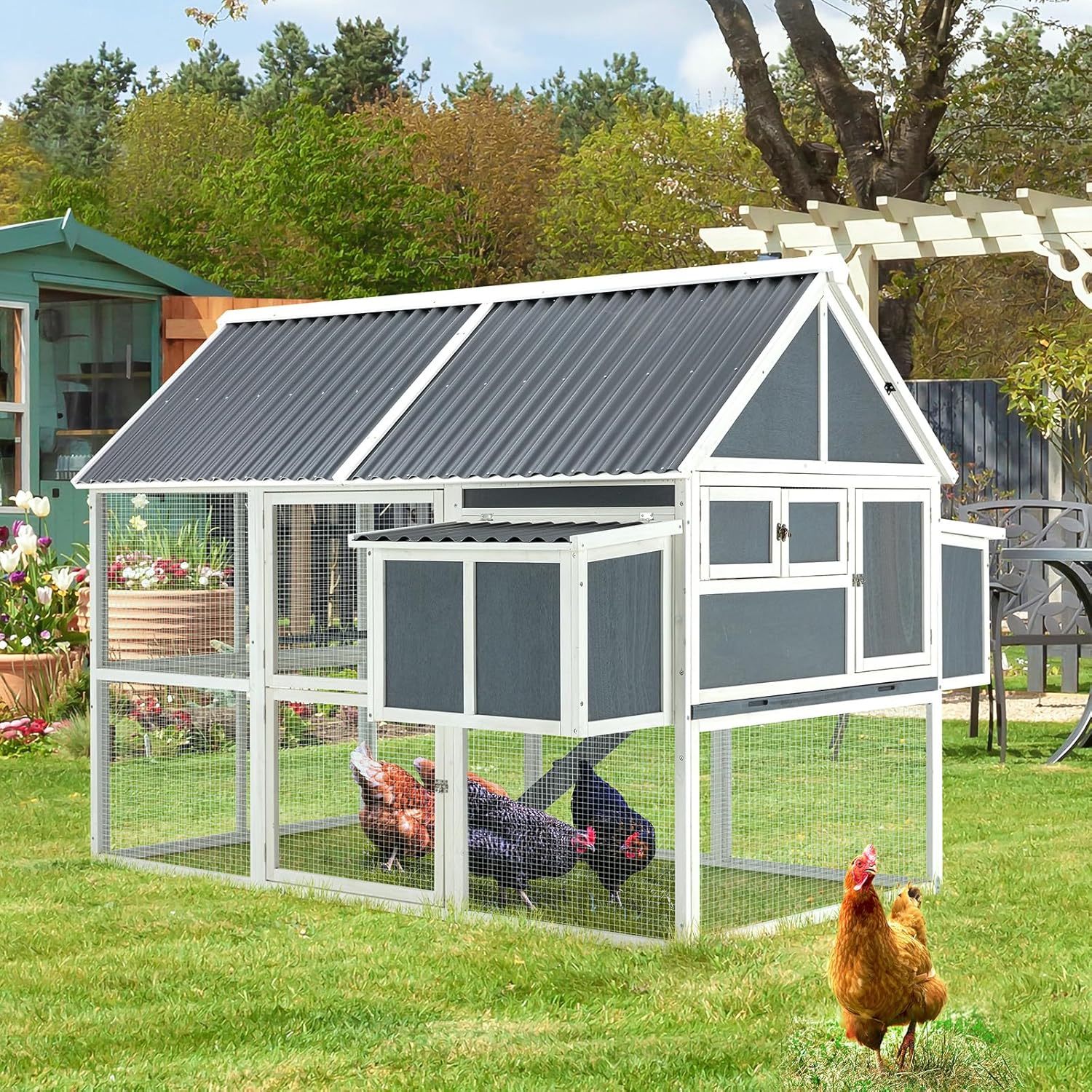 YODOLLA chicken coop with nesting boxes.