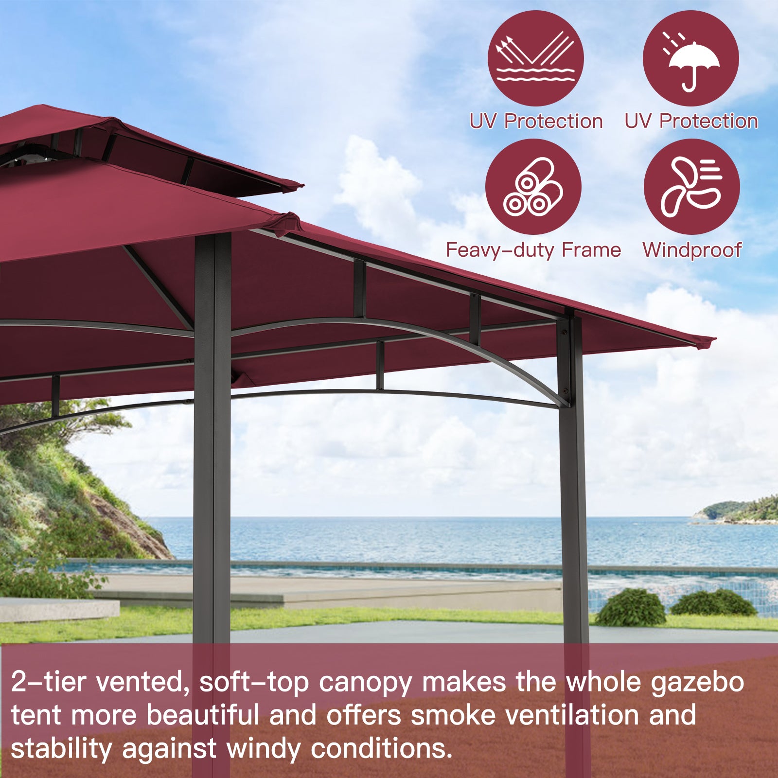 YODOLLA red gazebo.