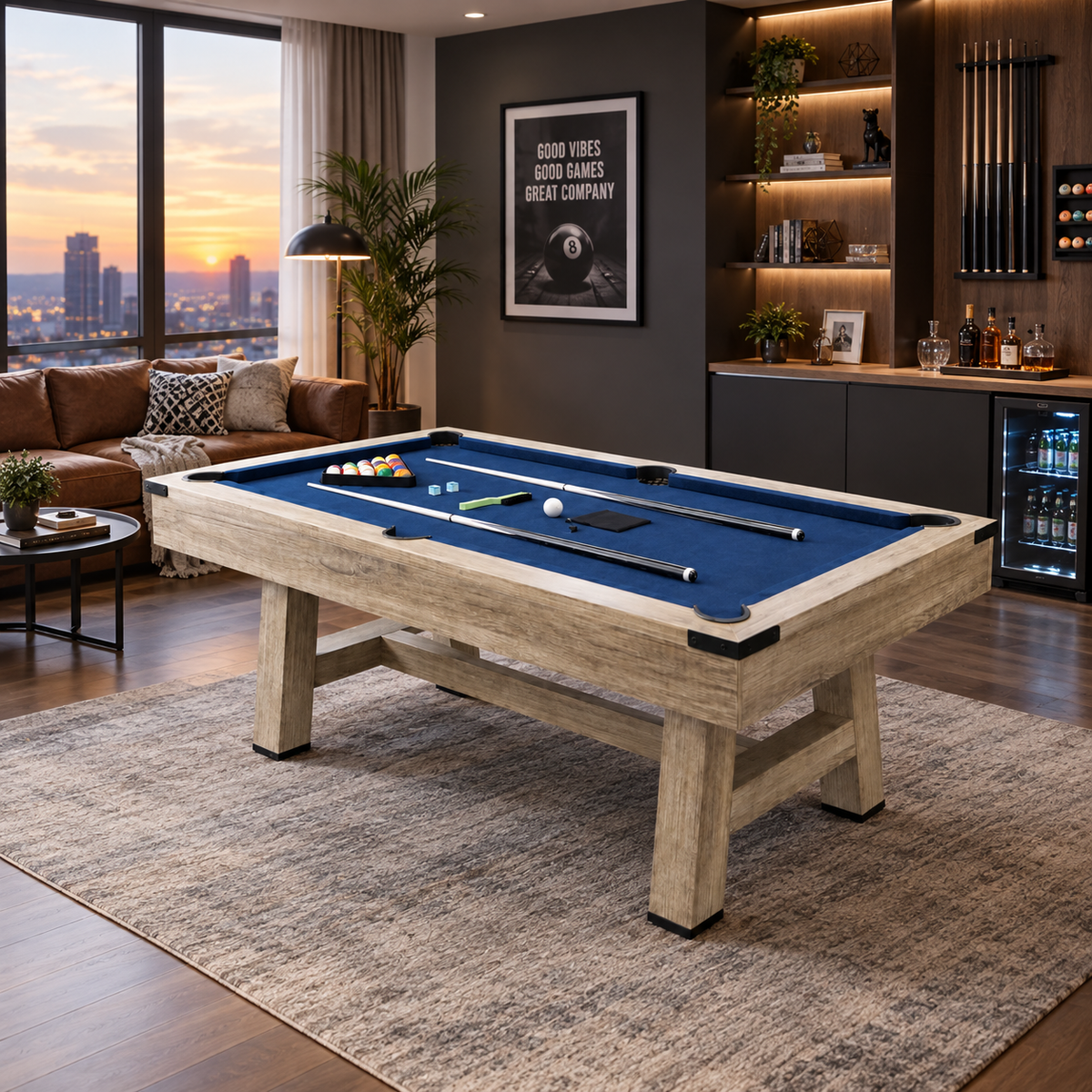 YODOLLA 7FT Pool Table Wood-Finished Billiard Tables