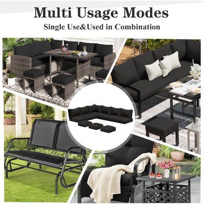 YODOLLA Memory Foam Cushions and Covers, Black