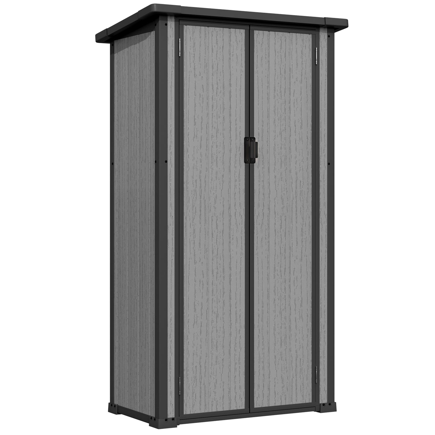 YODOLLA Waterproof Tall Resin Outdoor Storage Cabinet with Adjustable Shelves