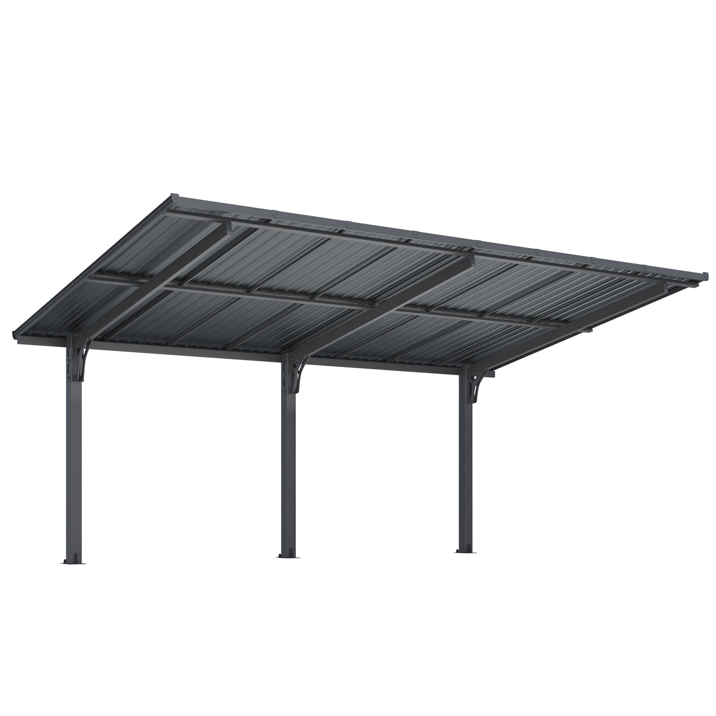 YODOLLA 16'x10' Freestanding Gazebo Outdoor Lean to Hardtop Metal Carport Pergolas