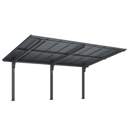 YODOLLA 16'x10' Freestanding Gazebo Outdoor Lean to Hardtop Metal Carport Pergolas
