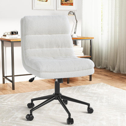 YODOLLA Office Chairs Swivel Desk Chair, Teddy White