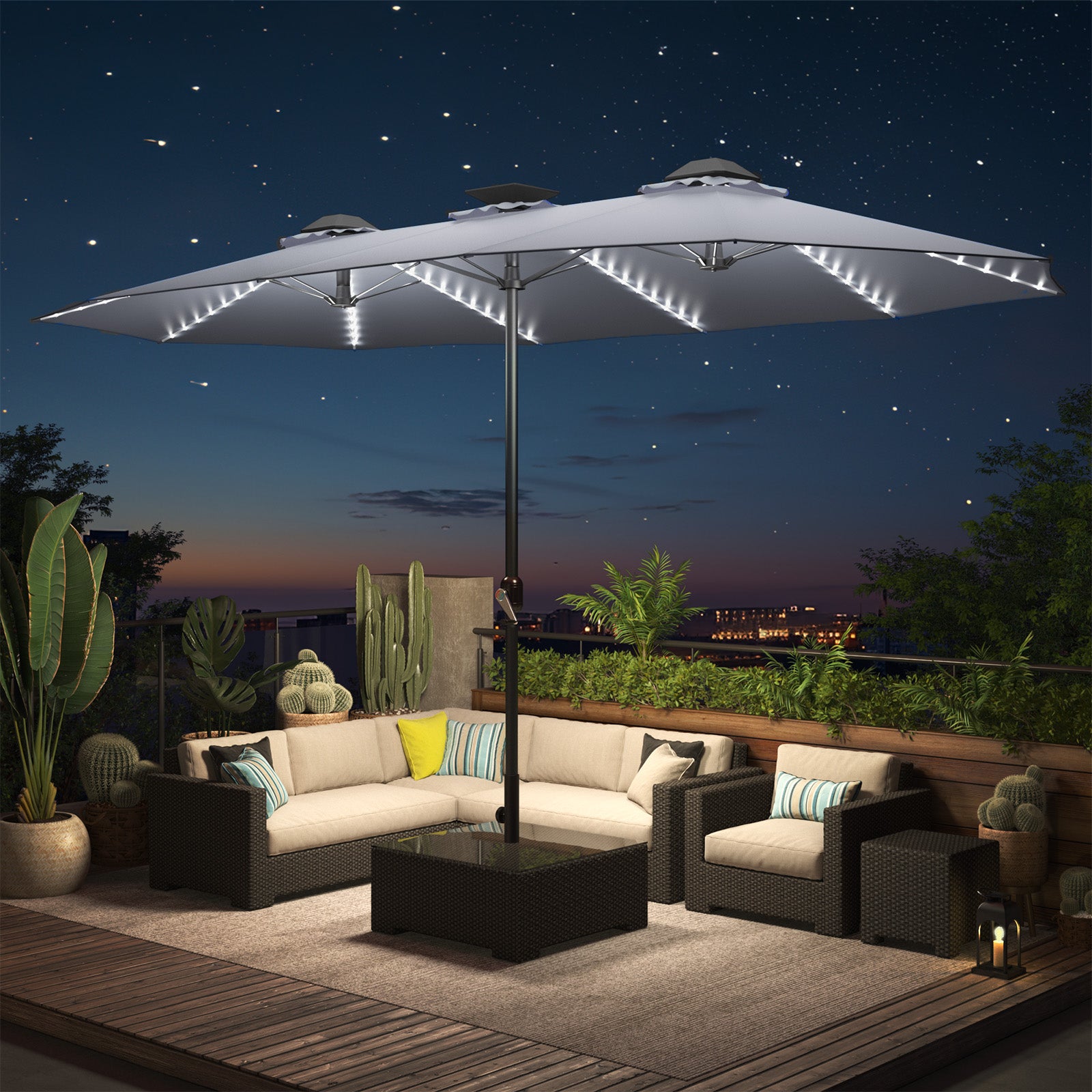 YODOLLA heavy duty patio umbrella sturdy frame