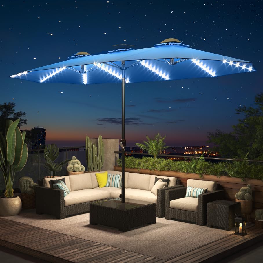 YODOLLA large patio umbrella easy crank system