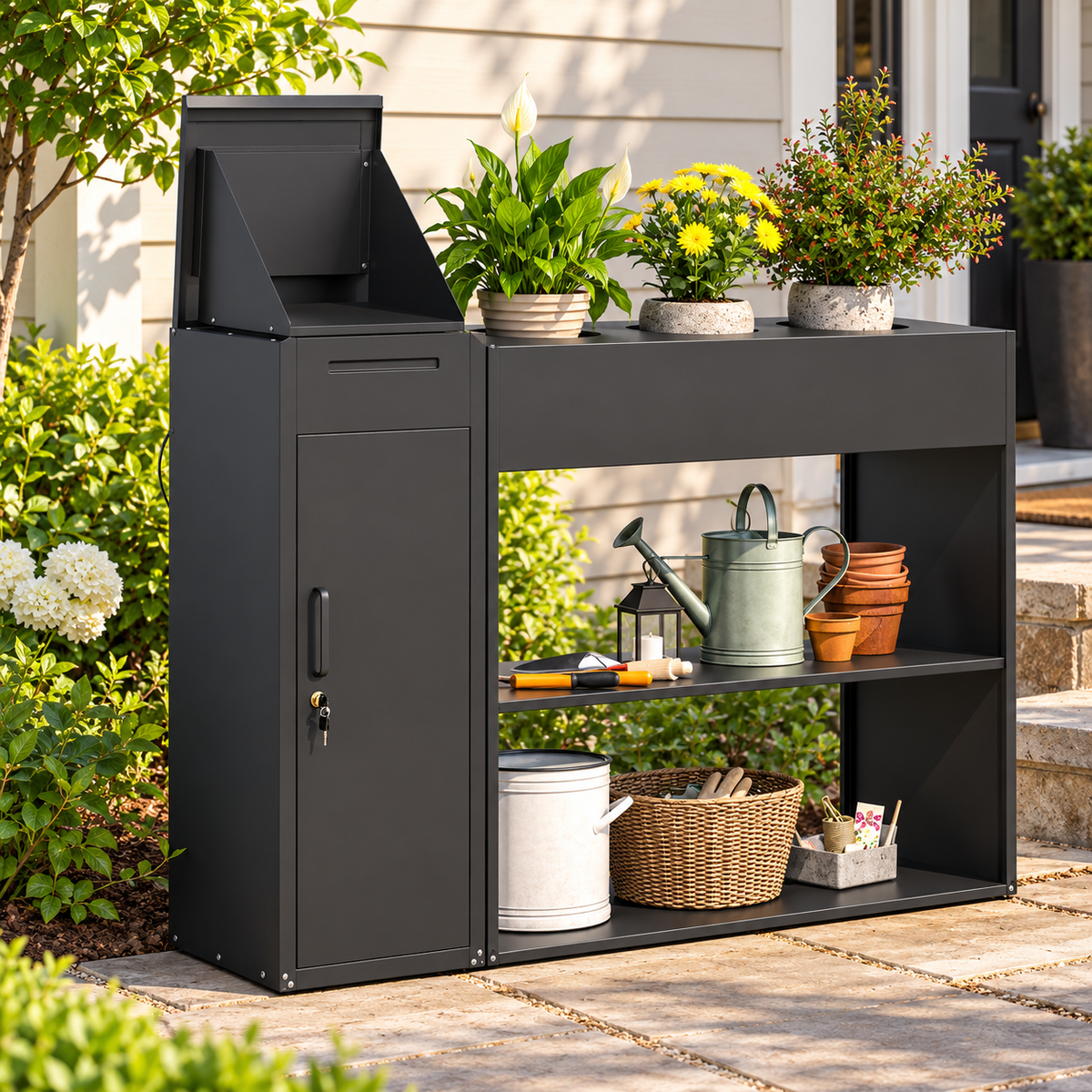 YODOLLA Package Delivery Box for Outside(Black,60.6’’x17.3’’x36.6’’)