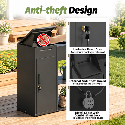 YODOLLA Package Delivery Box for Outside(Black,60.6’’x17.3’’x36.6’’)