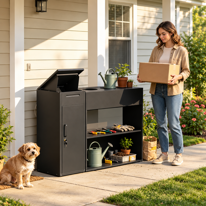 YODOLLA Package Delivery Box for Outside(Black,60.6’’x17.3’’x36.6’’)