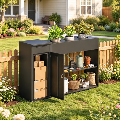 YODOLLA Package Delivery Box for Outside(Black,60.6’’x17.3’’x36.6’’)