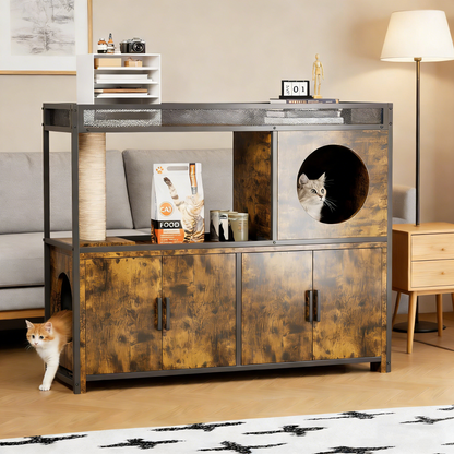 YODOLLA Cat Litter Box Enclosure with Scratching Post