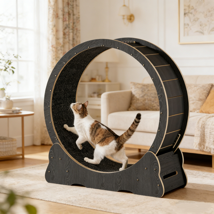 YODOLLA 35.8'' Cat Wheel Large Quiet Cat Treadmill, Black