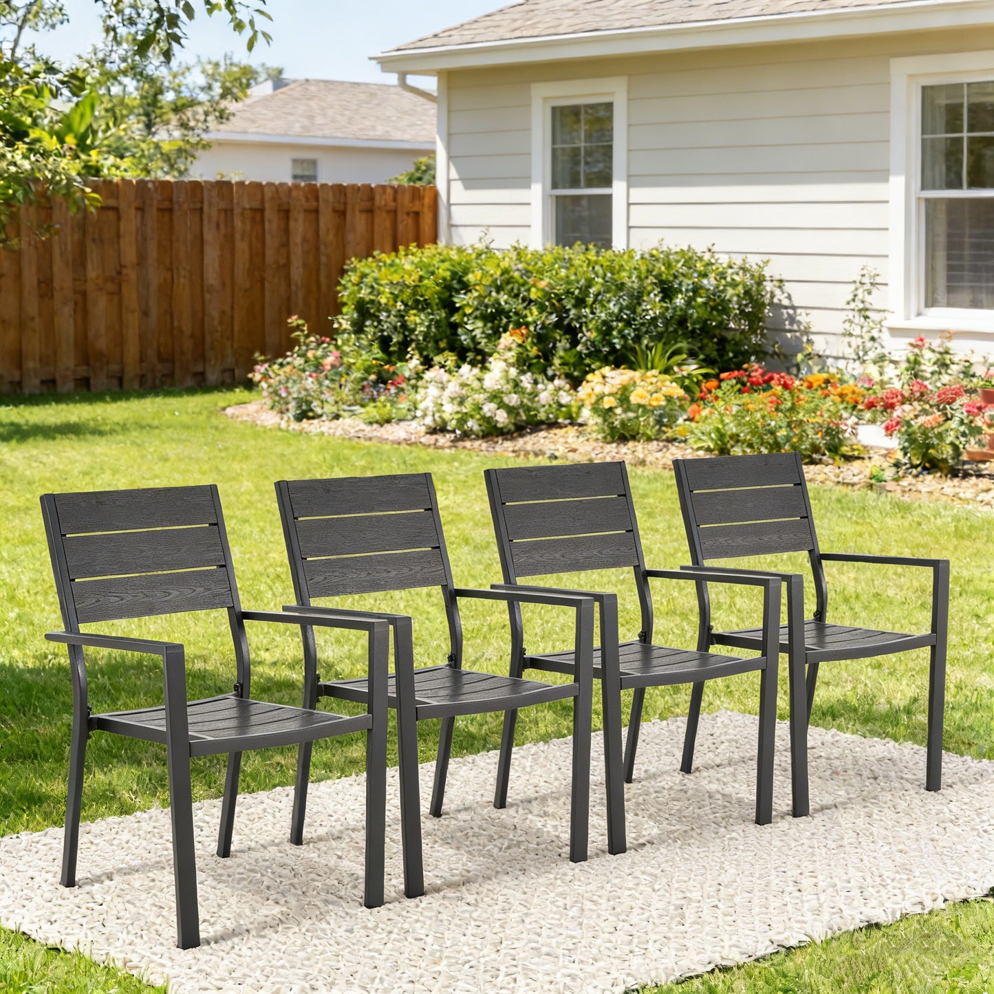 YODOLLA 4 Pieces Outdoor Dining Chairs