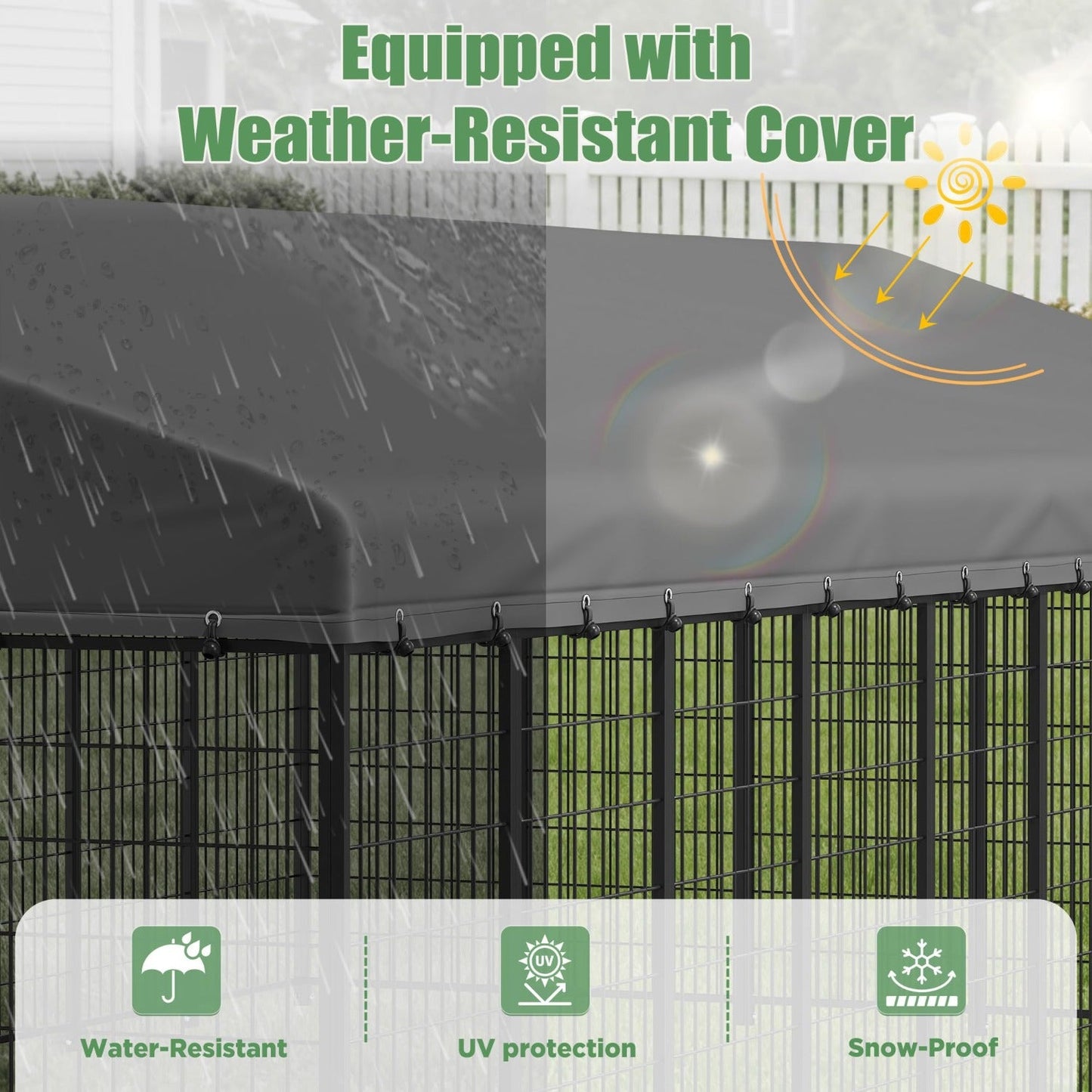 YODOLLA 10x20 Ft Outdoor Dog Kennel, Extra Large Dog Run