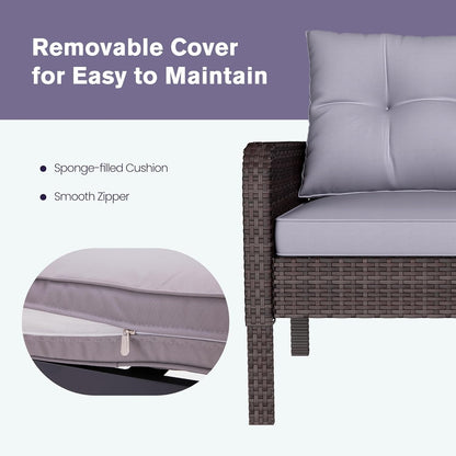 YODOLLA Outdoor 5 Pieces Patio Furniture Set, Grey