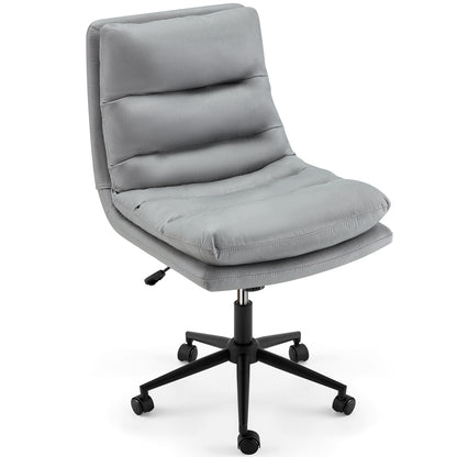 YODOLLA Office Chairs Swivel Desk Chair, Faux Leather Gray