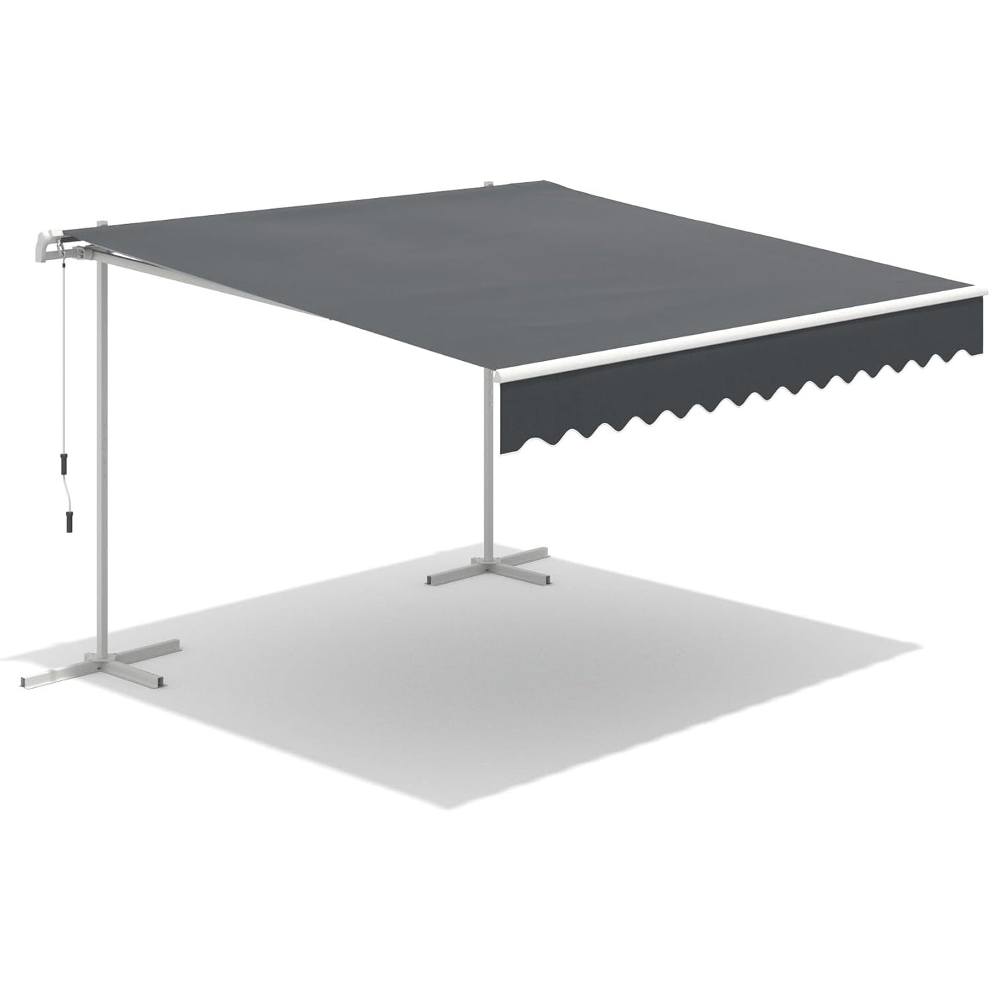 YODOLLA 13'x10' Single Side Free Standing Retractable Awning, Dark Gray