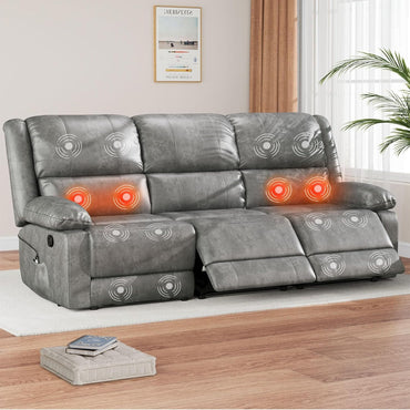 YODOLLA Reclining Sofa 3-Seater Couch, Gray