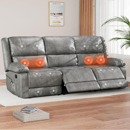 YODOLLA Reclining Sofa 3-Seater Couch, Gray
