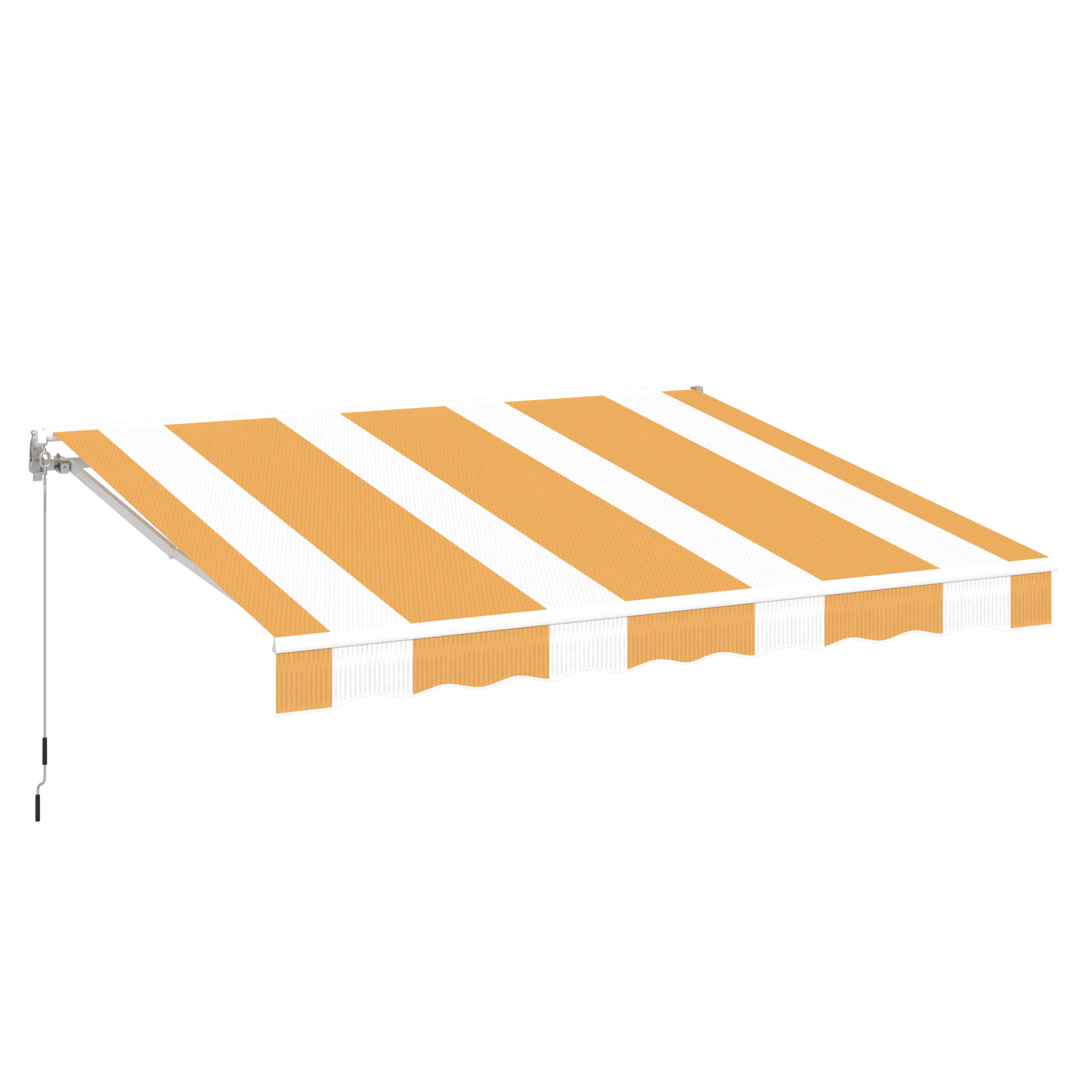 YODOLLA 13'x8' retractable awning, yellow stripes.