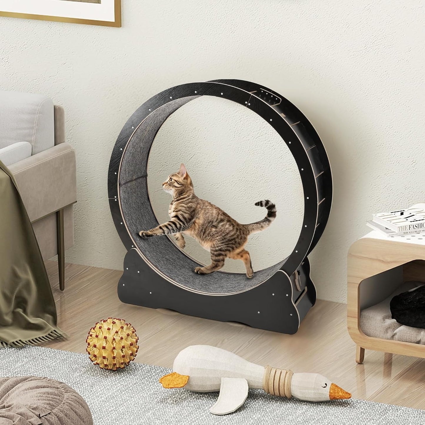 YODOLLA 43.3” Cat Exercise Running Wheel, Black