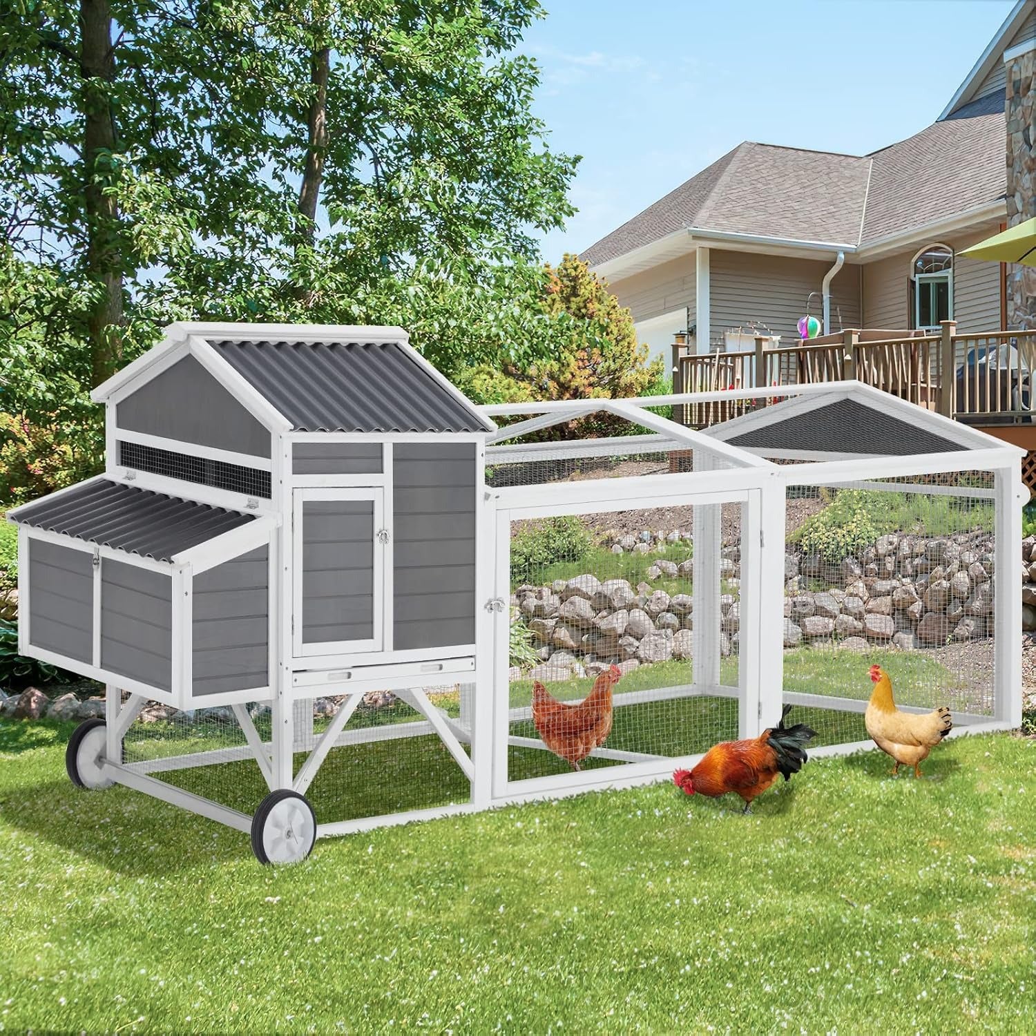 YODOLLA portable chicken coop with run for 4-5 hens