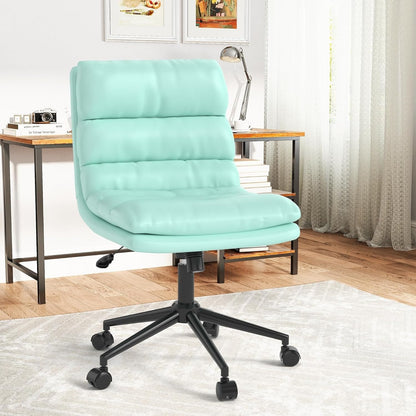 YODOLLA Office Chairs Swivel Desk Chair, PU Leather Light Green