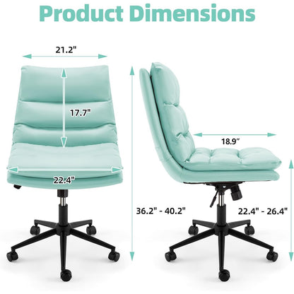 YODOLLA Office Chairs Swivel Desk Chair, PU Leather Light Green