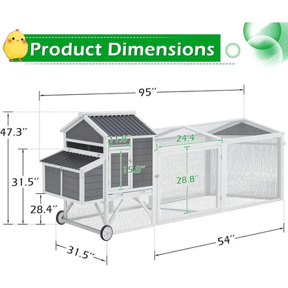 YODOLLA chicken coop with durable PVC roof