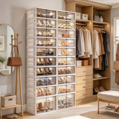YODOLLA 9-Tier Foldable Shoe Rack Organizer, 36 Pairs Shoe Cabinet