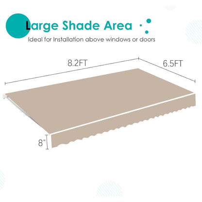 YODOLLA 8.2x6.5FT Retractable Awning Replacement Sunshade Canopy