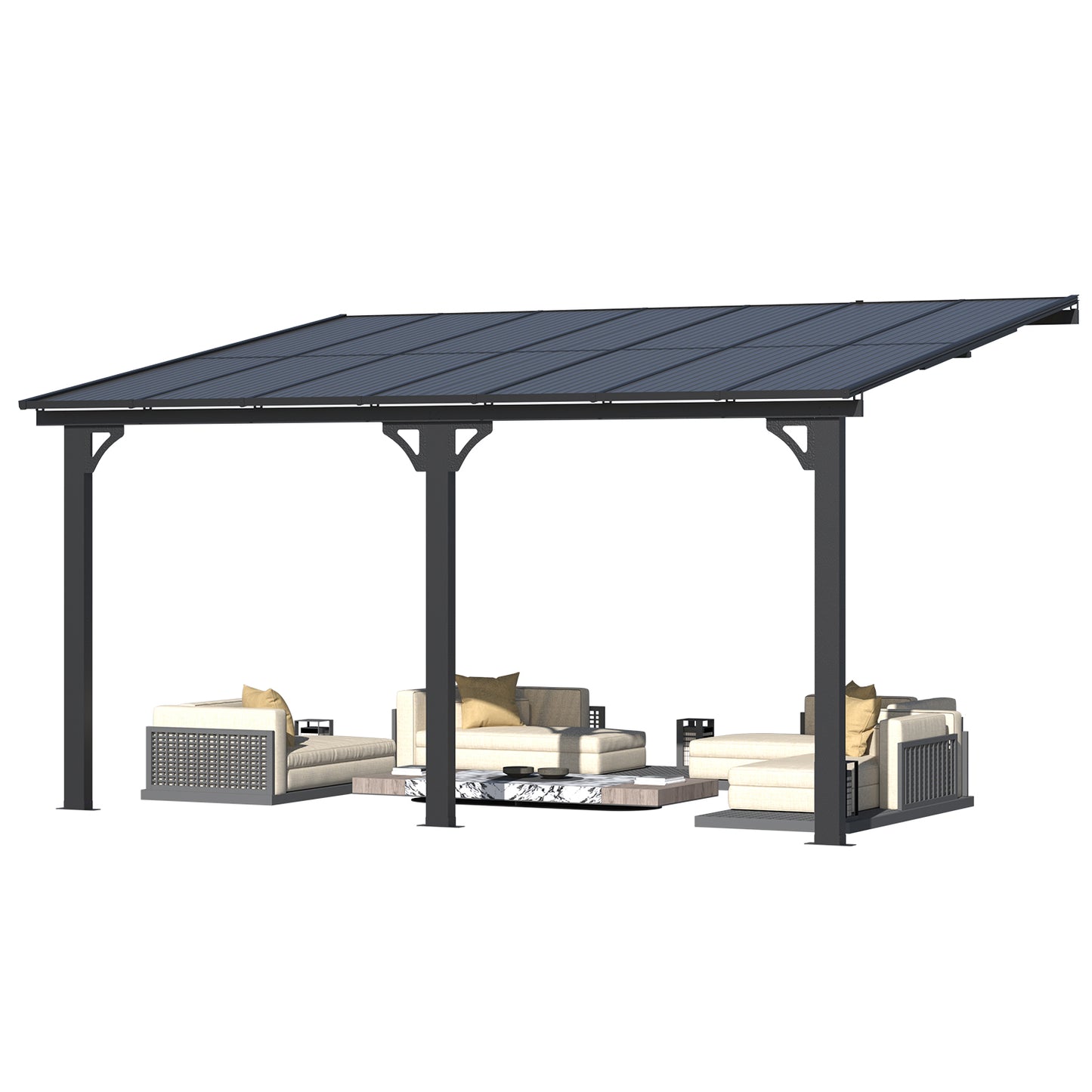 YODOLLA 14' × 10’ Adjustable Height Outdoor Gazebo Pergola for Patio