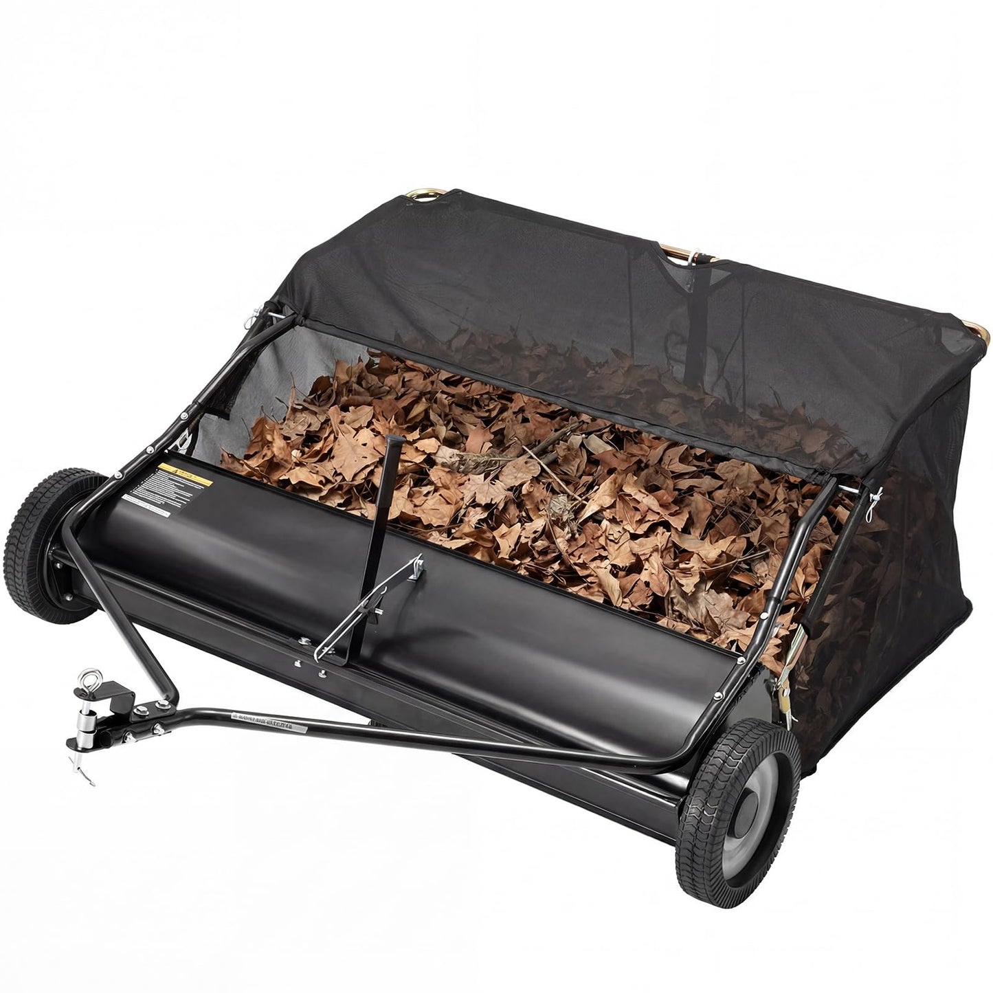 YODOLLA 52" Lawn Sweeper Tow Behind, Pull Behind Grass & Leaf Collector