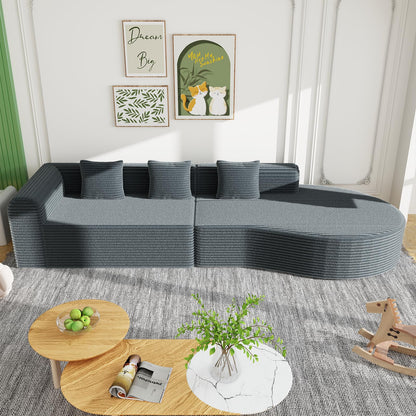 YODOLLA 134’’ Modern Sectional Couches 1400LBS Oversized L-Shaped Curved Sofa
