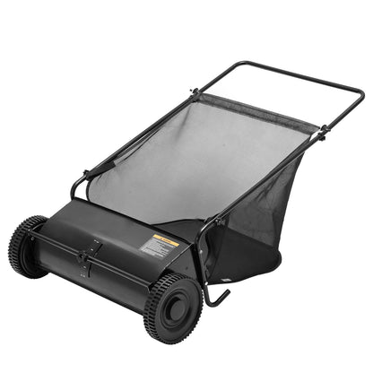 YODOLLA Push Lawn Sweeper, 26 Inch Leaf Collector 7 Cu. Ft. Hopper Capacity