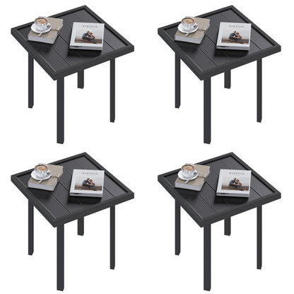 YODOLLA Square Outdoor Side Table Pool End Table, Metal  Easy Maintenance  (4pcs)