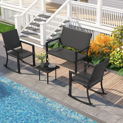 YODOLLA 4PCS Outdoor Dining Set, Metal Frame Patio