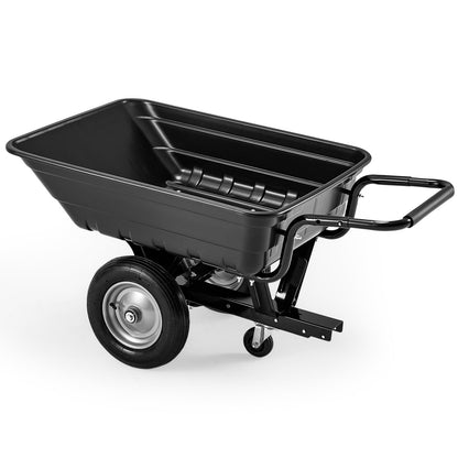 YODOLLA 2-in-1 Dump Cart 500Lbs Heavy Duty Tow Behind Poly Utility Trailer