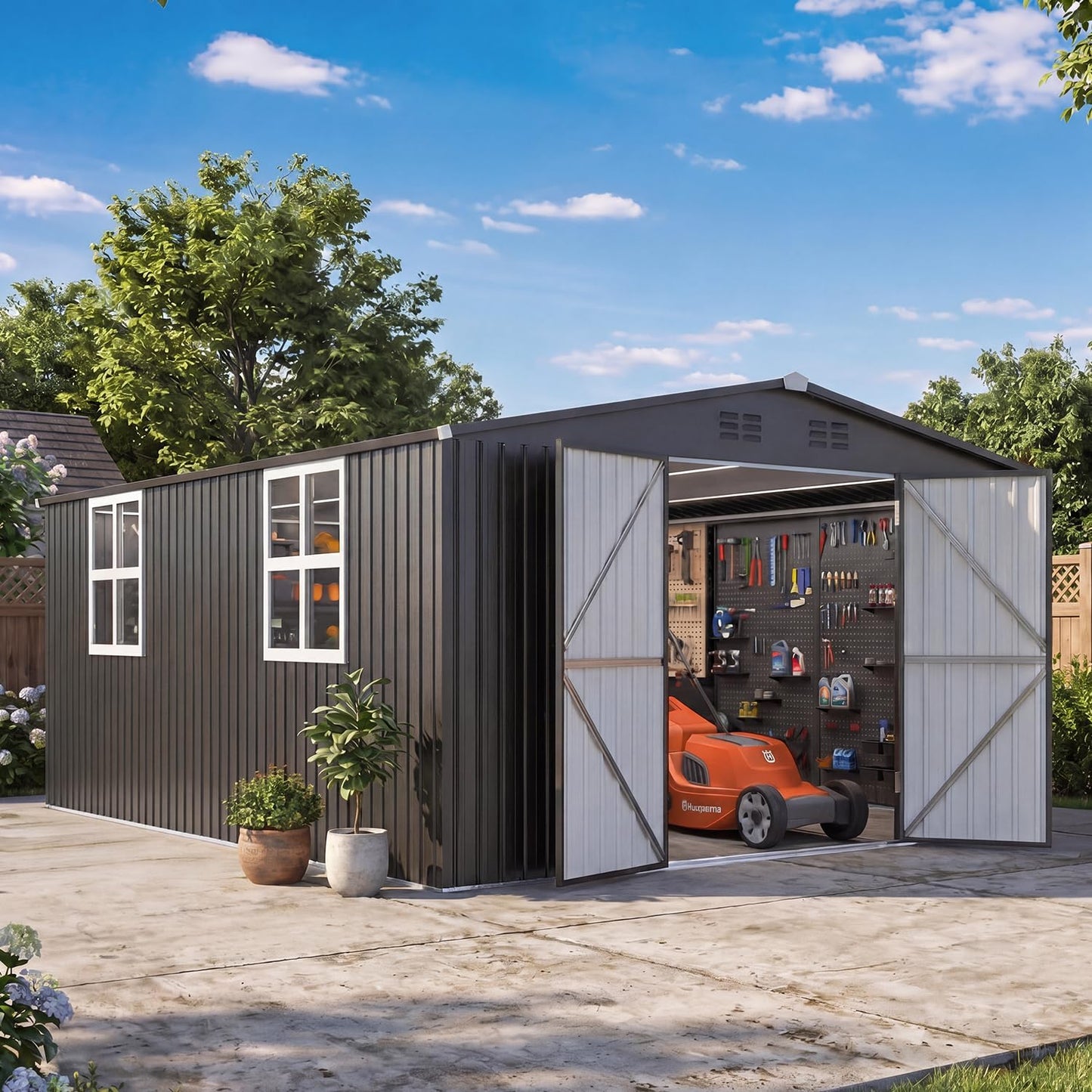 YODOLLA 12x18 Outdoor Storage Shed Large Metal Sheds & Outdoor Storage