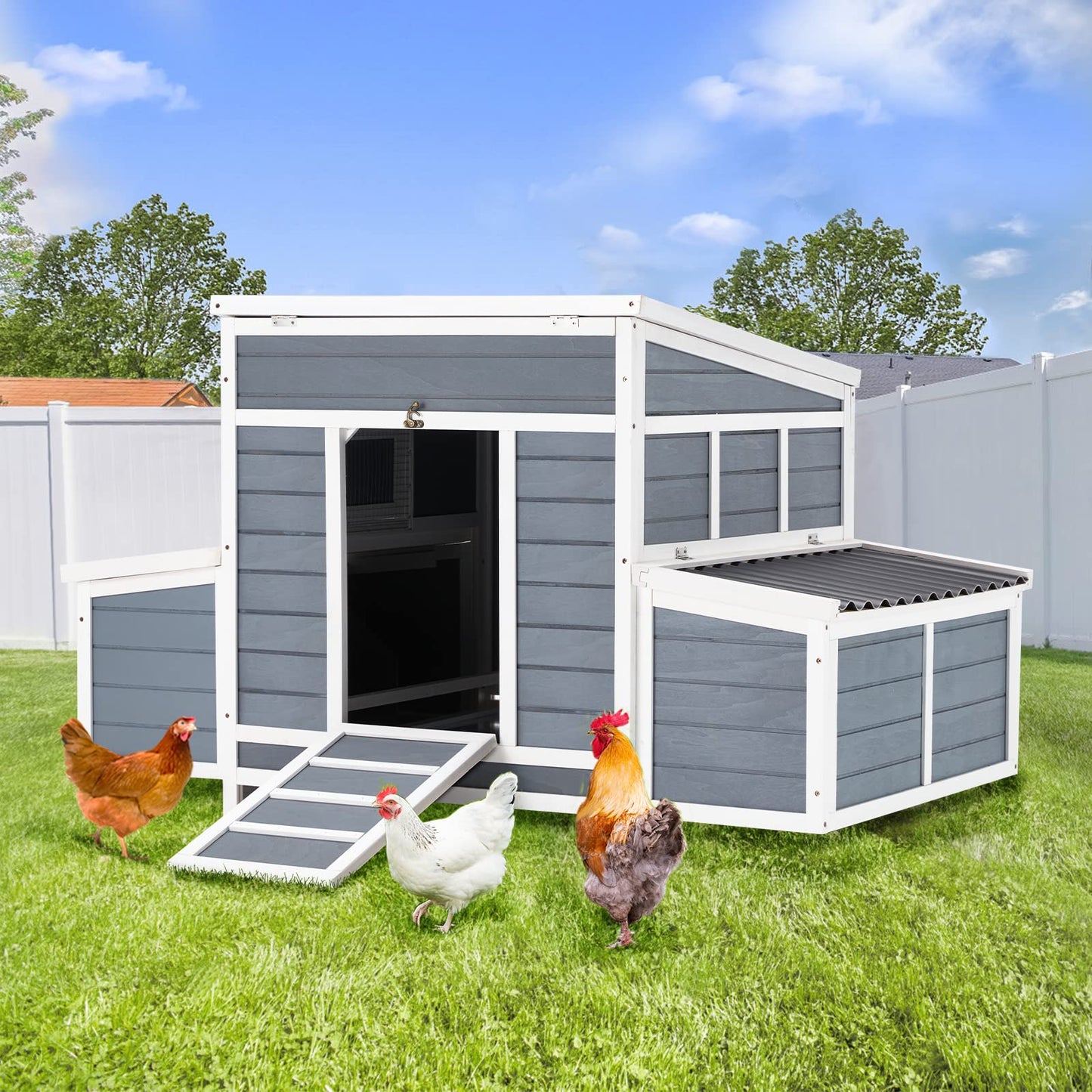YODOLLA 56" chicken coop with nest box.