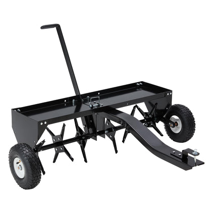 YODOLLA 48" Tow Behind Plug Aerator, Galvanized Steel Aerator Lawn Tool Tow Behind