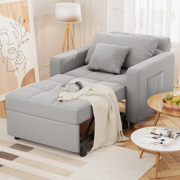 YODOLLA 36" Convertible Chair Bed, Gray