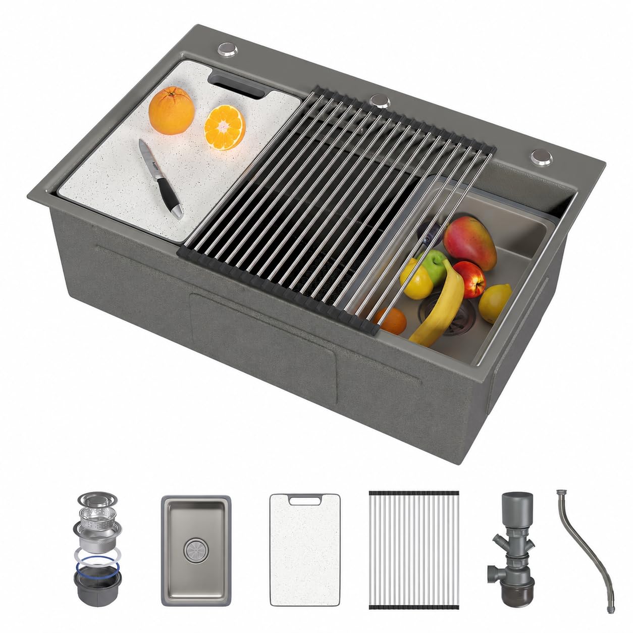 YODOLLA 33x19 Inch Drop-in/Topmount Kitchen Sink